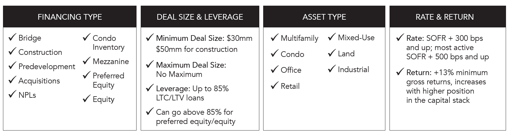 Keystone Equities deal criteria